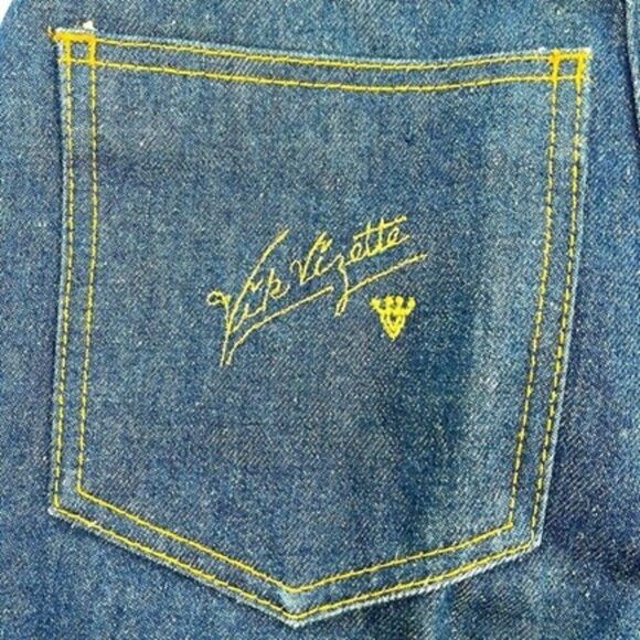 Vik Vizette Jeans High-Rise Butterfly Embroidery Flare Boot Cut Flat Front 26 - Picture 8 of 12